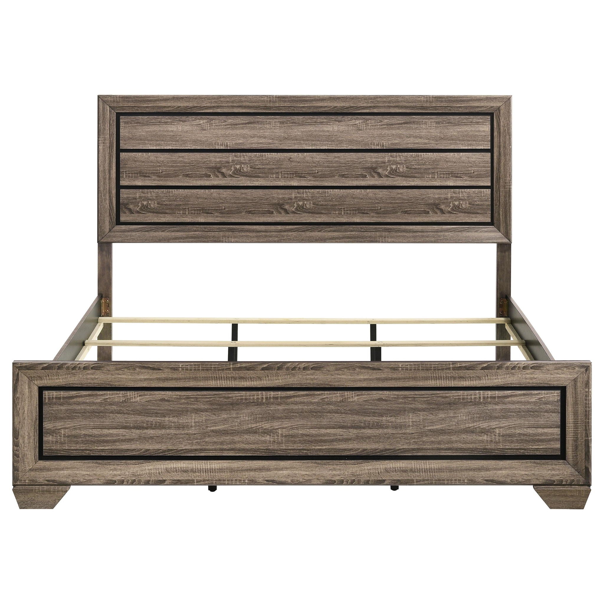 Kauffman Wood Eastern King Panel Bed Washed Taupe