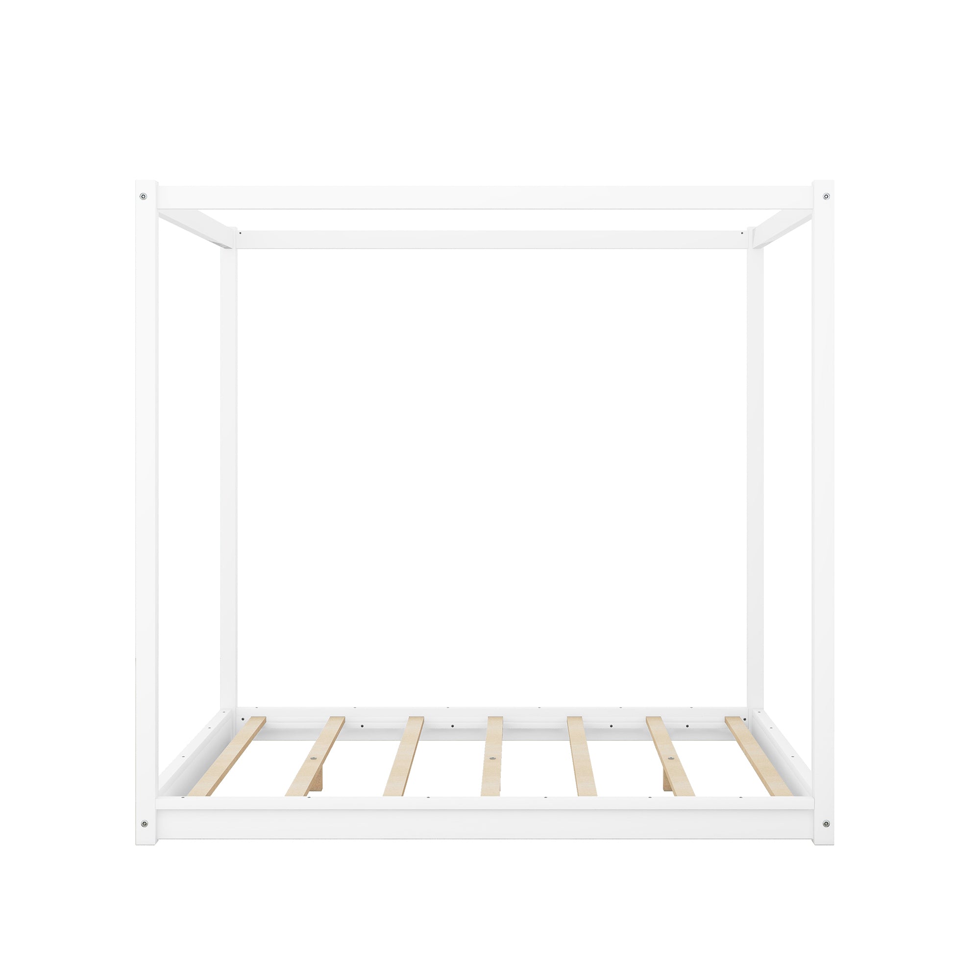 Queen Size Canopy Platform Bed with Support Legs,White - Atlantic Fine Furniture Melbourne FL