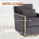 Comfy Accent Barrel Chair, 360 Degree Swivel