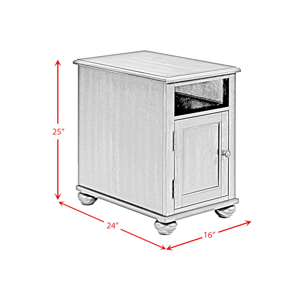 Wagner Chairside Table With USB in Cherry by Elements International, view 8