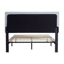 Modern Upholstered Platform Bed Frame With Button Tufted Linen Fabric Headboard