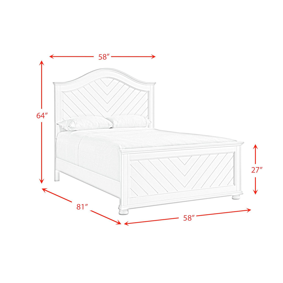 Kona Panel Bedroom Set in White by Elements International, view 9