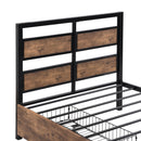 Twin Size Platform Bed With Headboard And Footboard, 2 Storage Drawers And Rotatable TV Stand - Black