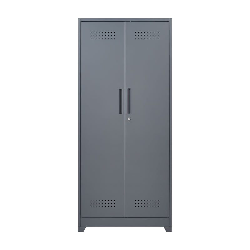 Metal Storage Cabinets, Cleaning Tool Cabinet With Locking Door, Tall Broom Tool Organizer And Storage, Large Storage Cabinet For Kitchen