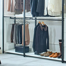 Fiona - Freestanding Walk In Closet System With Metal Frame Durable Storage Solution Melamine - White