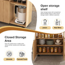 Multi Functional Folding Table With Storage Shelves And Wheels