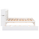 Storage Platform Bed With Pull Out Shelves, Trundle, And 2 Drawers