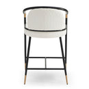 Contemporary Upholstered Counter Stool Set With Metal Frame