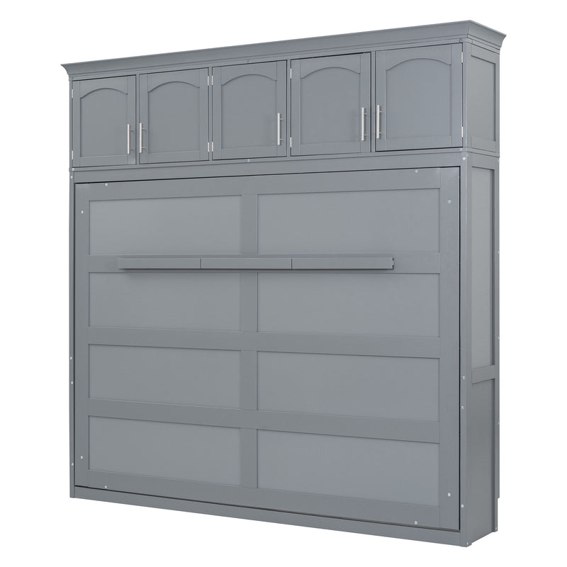 Murphy Modern Bed With Top Cabinets For Space Saving And Comfort