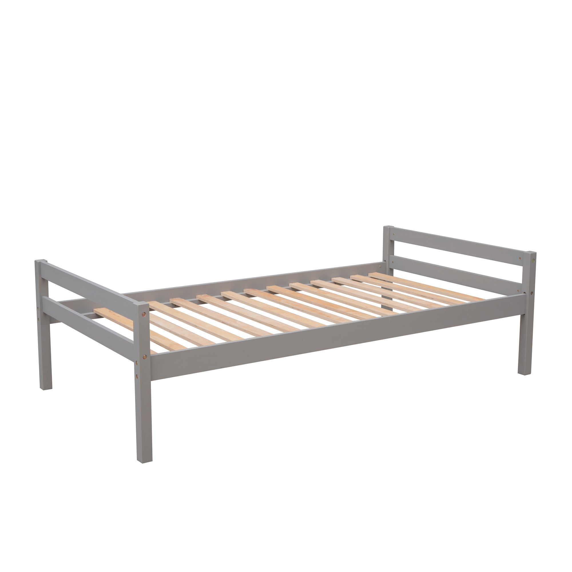 Twin Size Loft Bed with a Stand-alone Bed, Storage Staircase, Desk, Shelves and Drawers, Gray - Atlantic Fine Furniture Melbourne FL