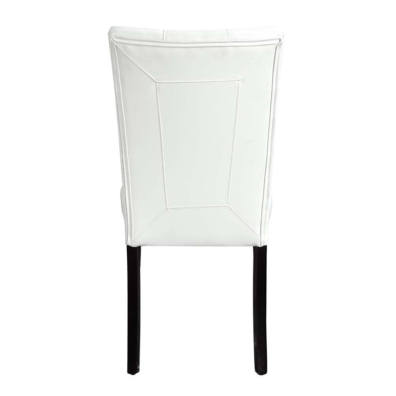 Hussein - Side Chair (Set of 2) - White Synthetic Leather & Black