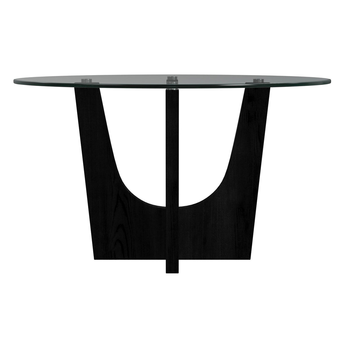 Oregon Round Table With Glass Top in Black by Elements International, view 7