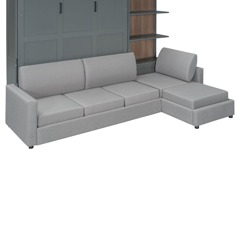 Murphy Bed With Sofa And Shelves