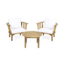 Patio Furniture Set, Outdoor Acacia Wood Patio Club Chair With Table