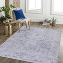 Maval - 4' X 6' Area Rug Washable - Blue / Cream