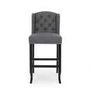 Vienna - Contemporary Fabric Tufted Wingback Counter Stools (Set of 2)