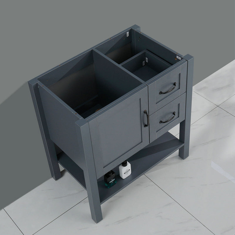 Bathroom Vanity With Mirror And Top Only - Gray