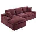 Cloud Sectional Sofa With Double Layer Cushion And Side Pockets, Free-Combined