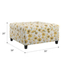 Floral Storage Ottoman With Traditional Design - Gold