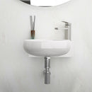 Modern Aesthetic Rectangle Wall Mount Bathroom Sink With Single Faucet Hole
