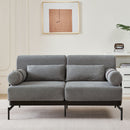 Modern Loveseat Sofa 2 Seater With USB Ports, Cylindrical Armrests