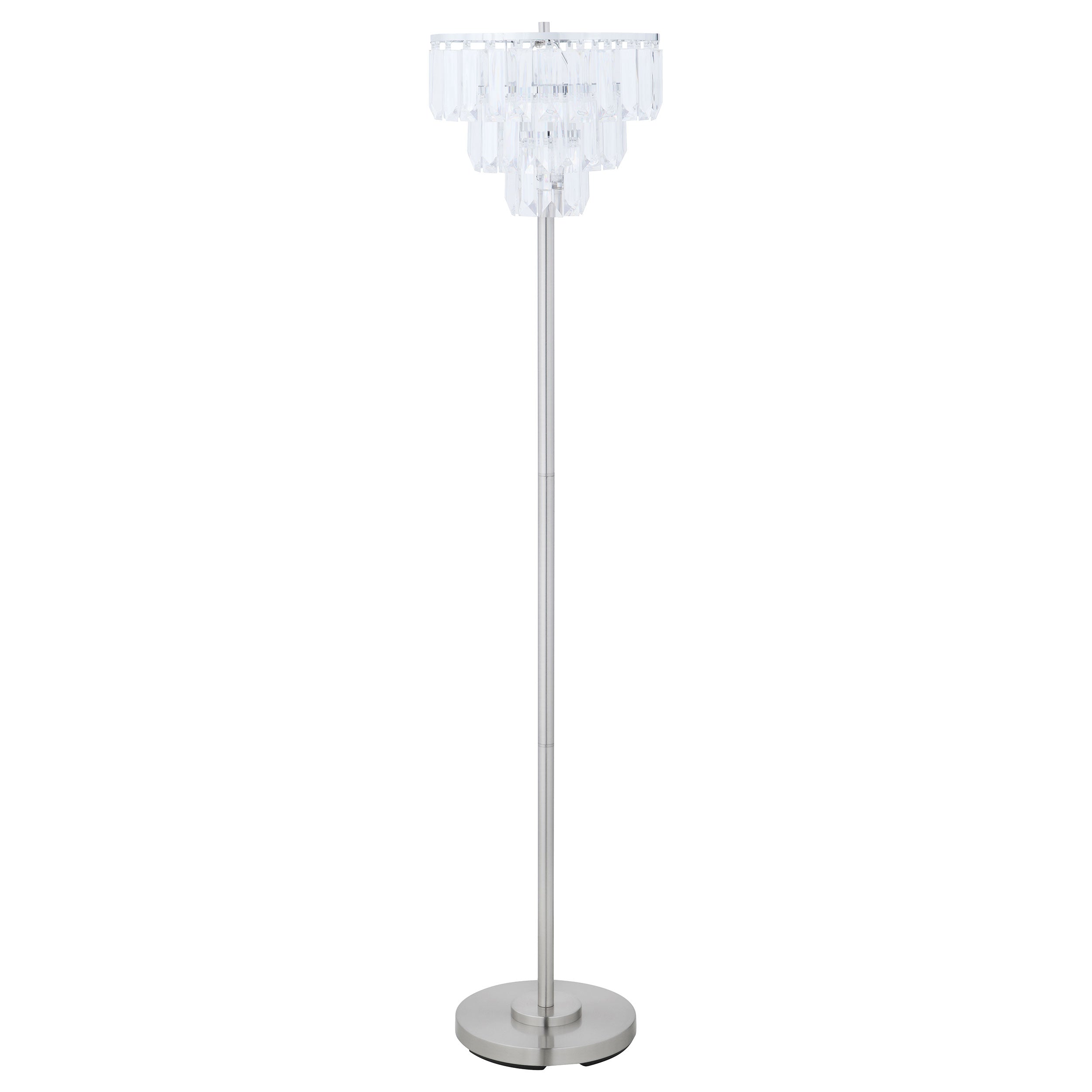 Anya 61-inch Hanging Crystal Metal Floor Lamp Chrome — view 1