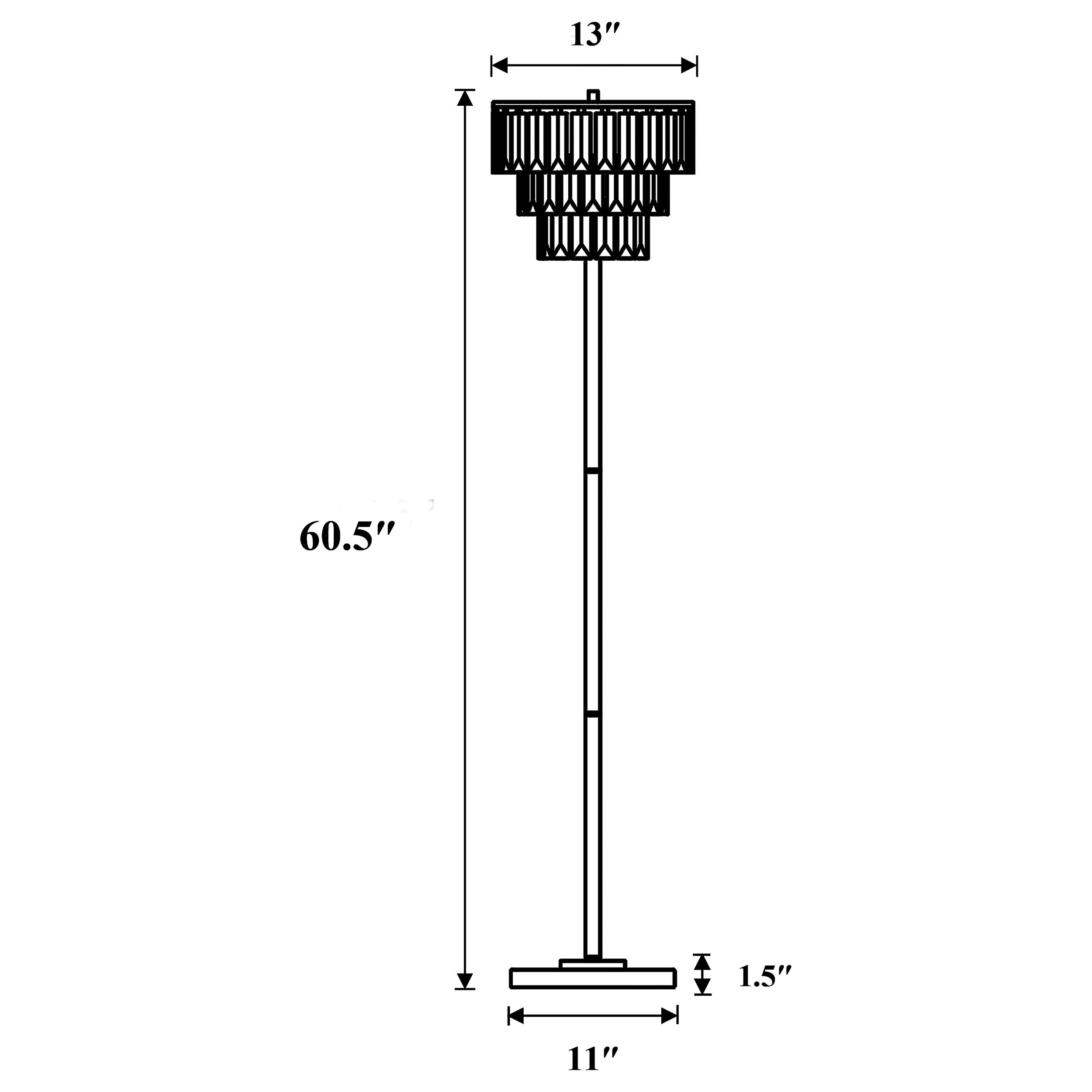 Anya 61-inch Hanging Crystal Metal Floor Lamp Chrome — view 3