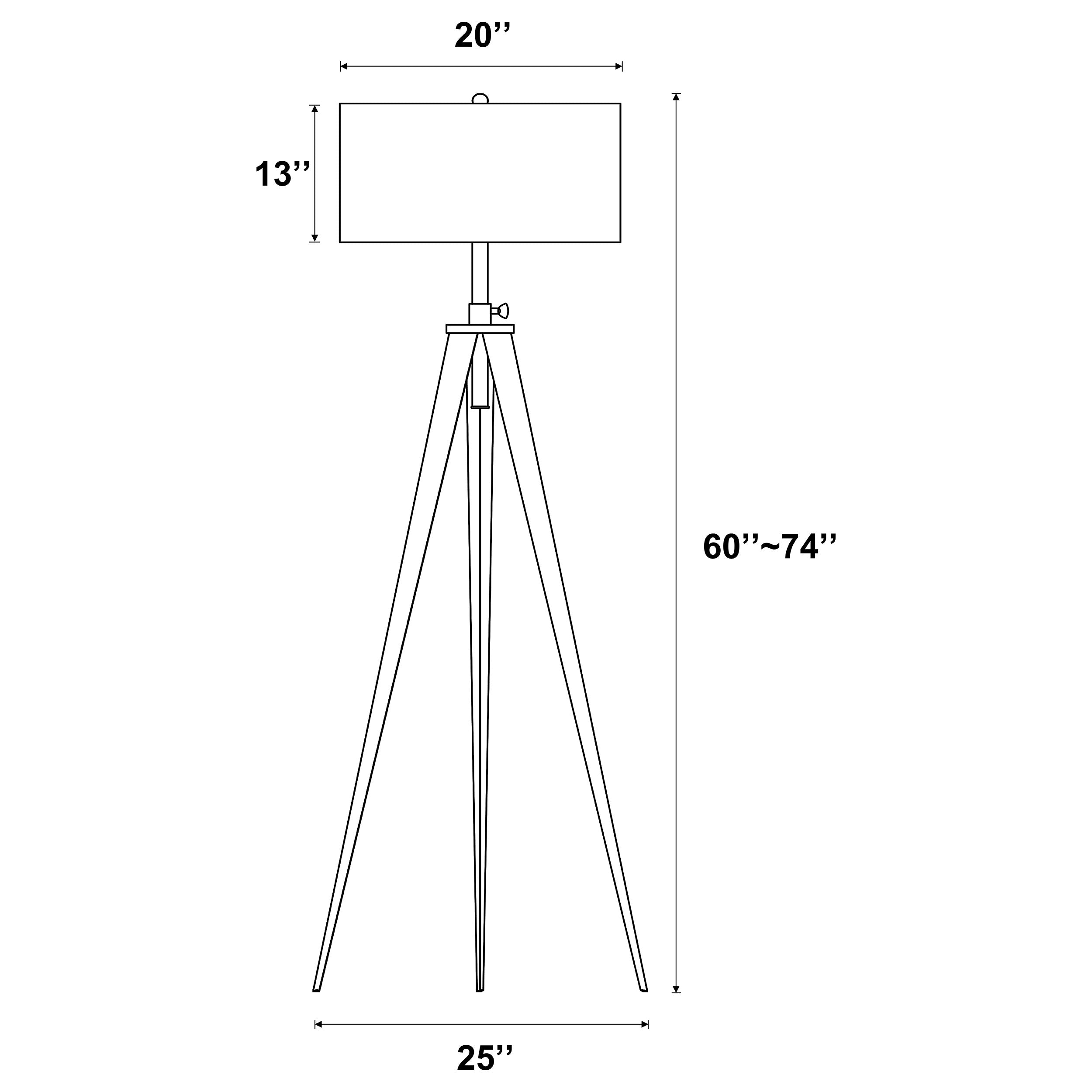 Harrington 60-inch Drum Shade Metal Tripod Floor Lamp Black — view 3