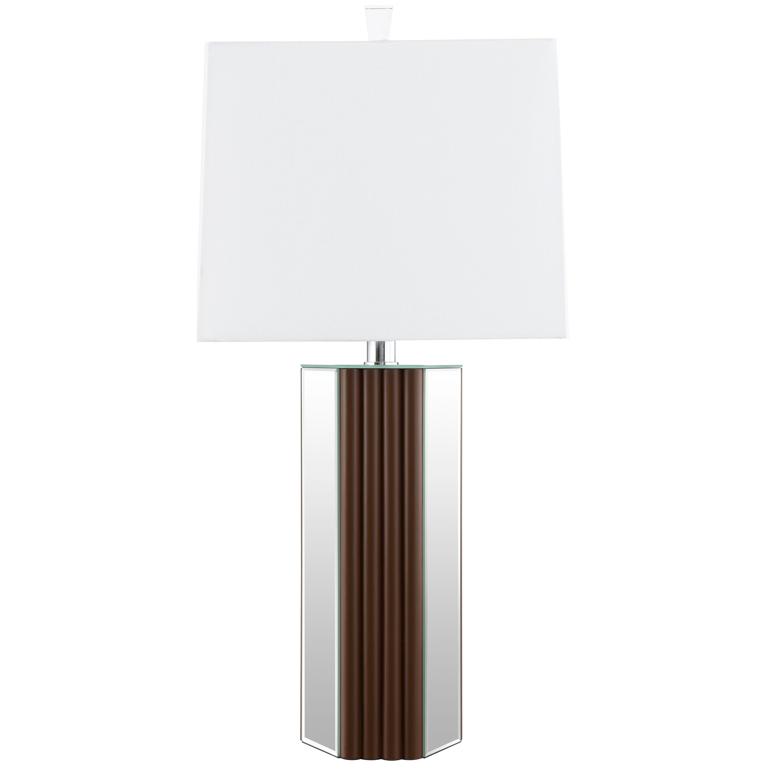 Elena 30-inch Square Tapered Mirrored Table Lamp Brown — view 4