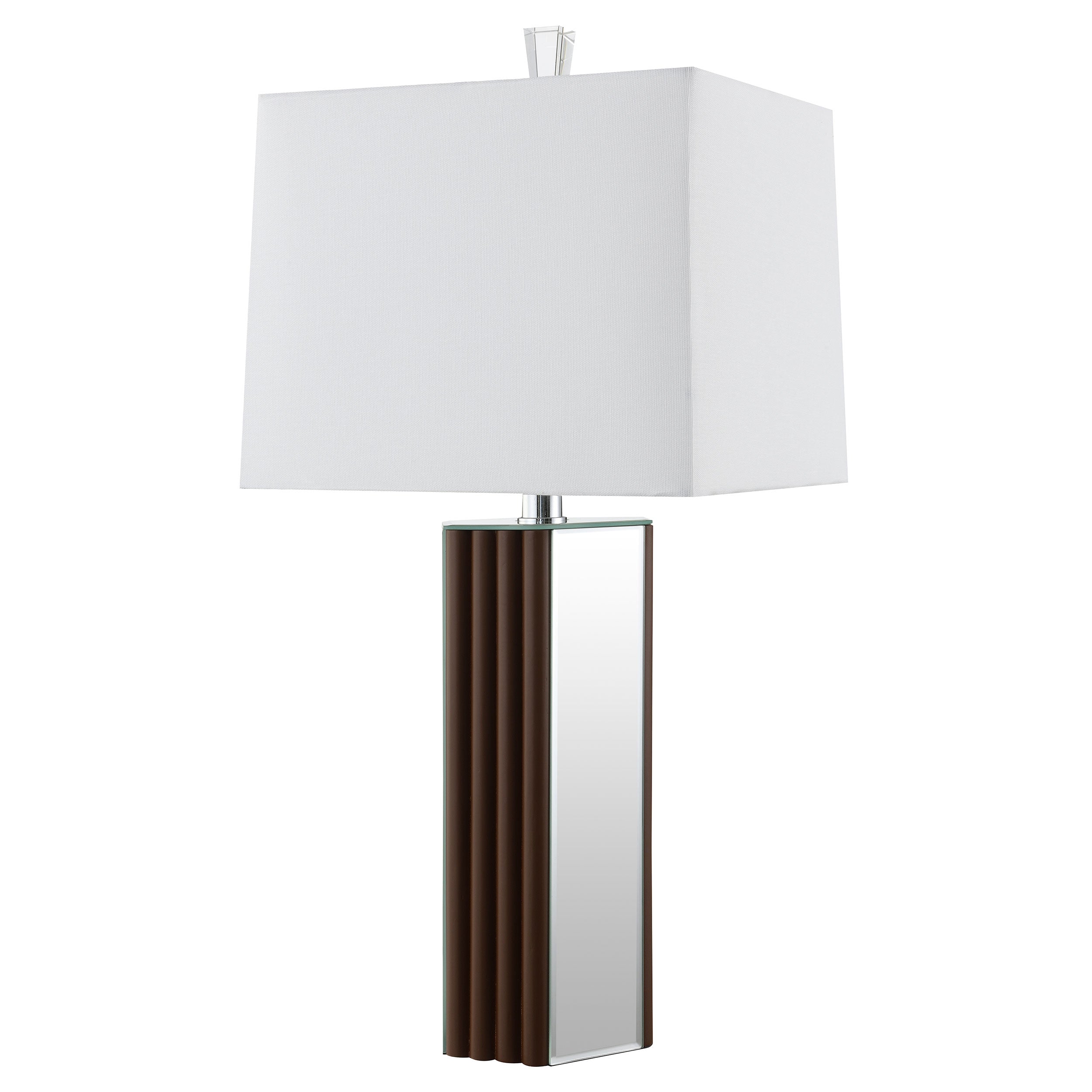 Elena 30-inch Square Tapered Mirrored Table Lamp Brown — view 5