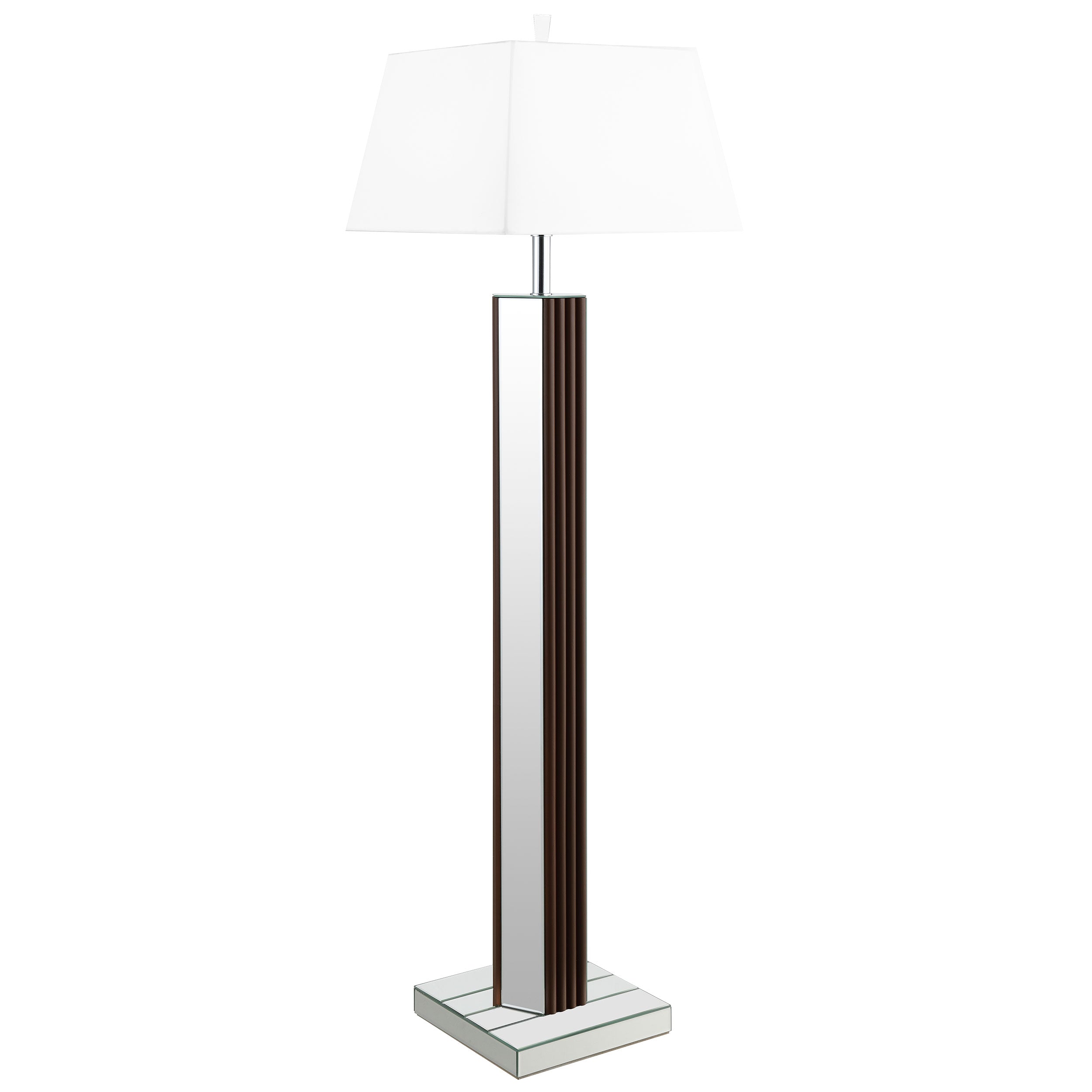 Elena 67-inch Square Tapered Mirrored Floor Lamp Brown — view 3