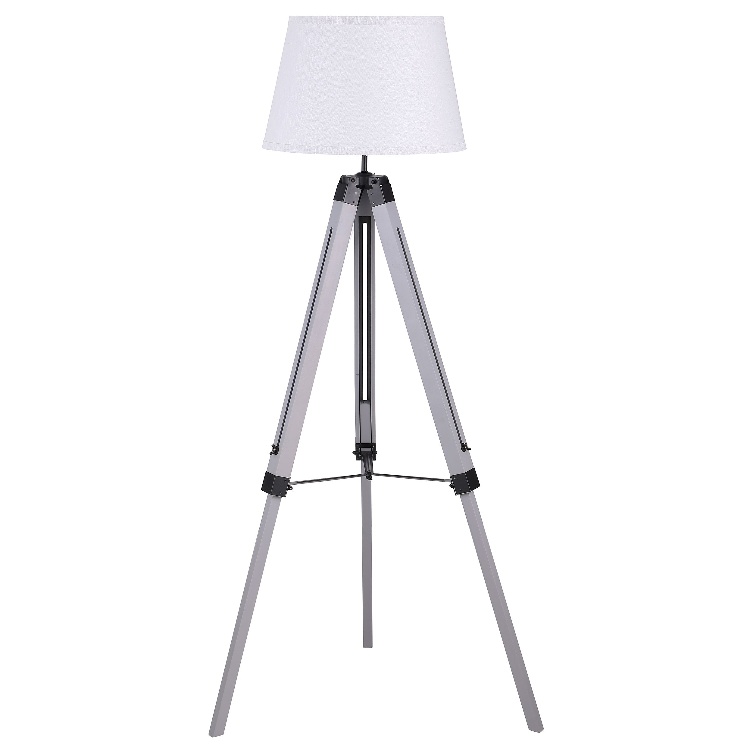 Dayton 56-inch Empire Shade Metal Tripod Floor Lamp Grey — view 1