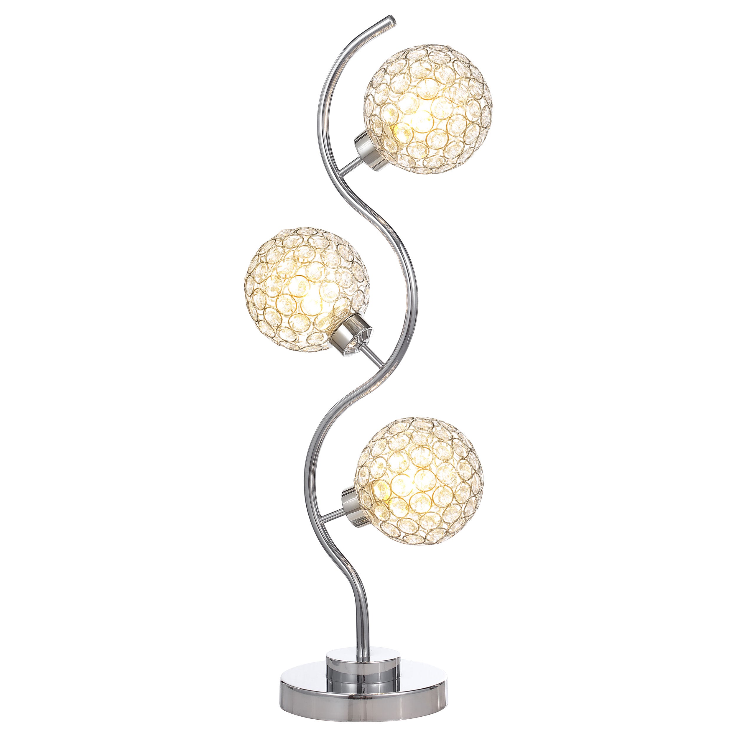 Amberley 33-inch 3-light Curvy Metal Table Lamp Silver — view 3