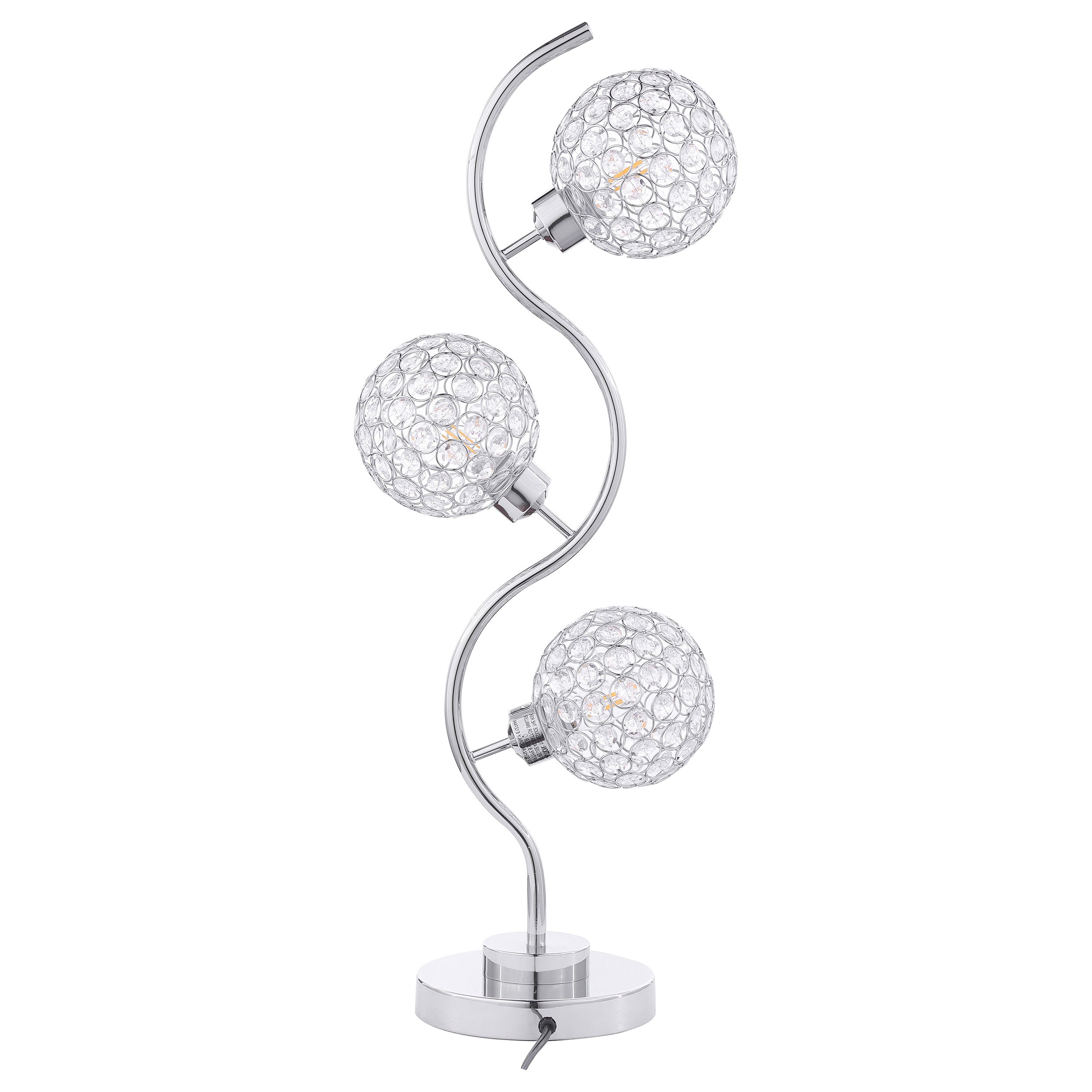 Amberley 33-inch 3-light Curvy Metal Table Lamp Silver — view 1