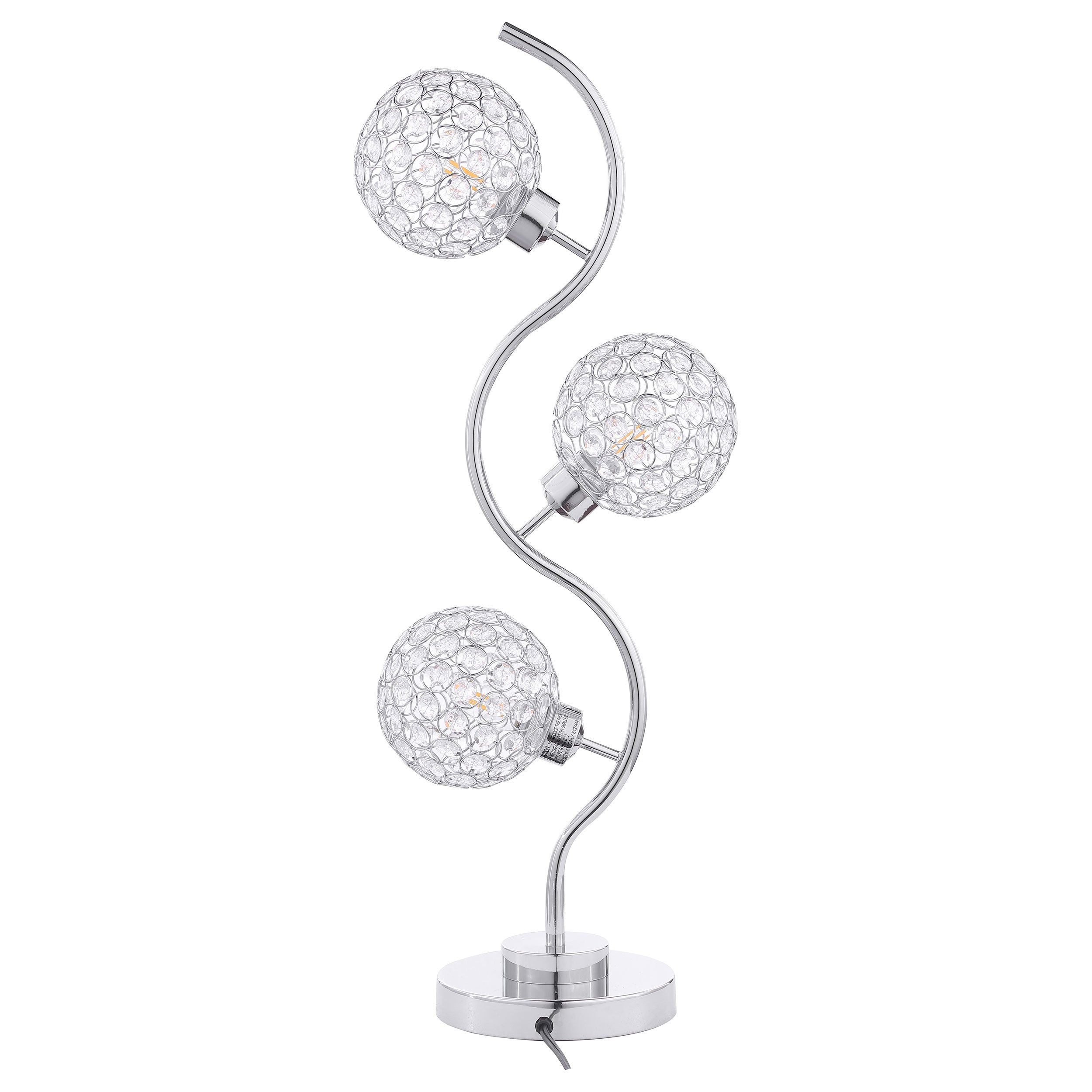 Amberley 33-inch 3-light Curvy Metal Table Lamp Silver — view 5