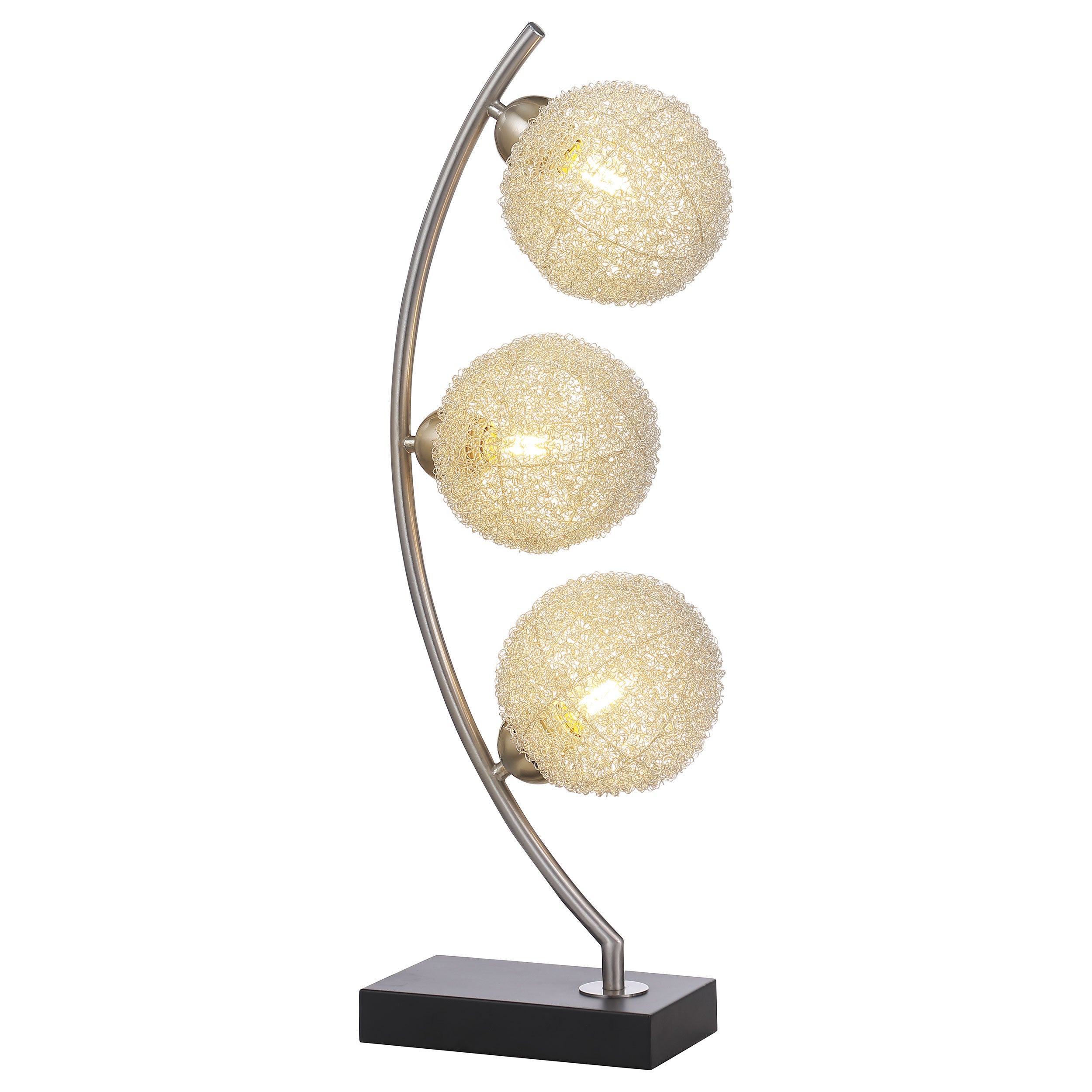 Claudia 30-inch Woven Spherical Metal Table Lamp Black — view 3