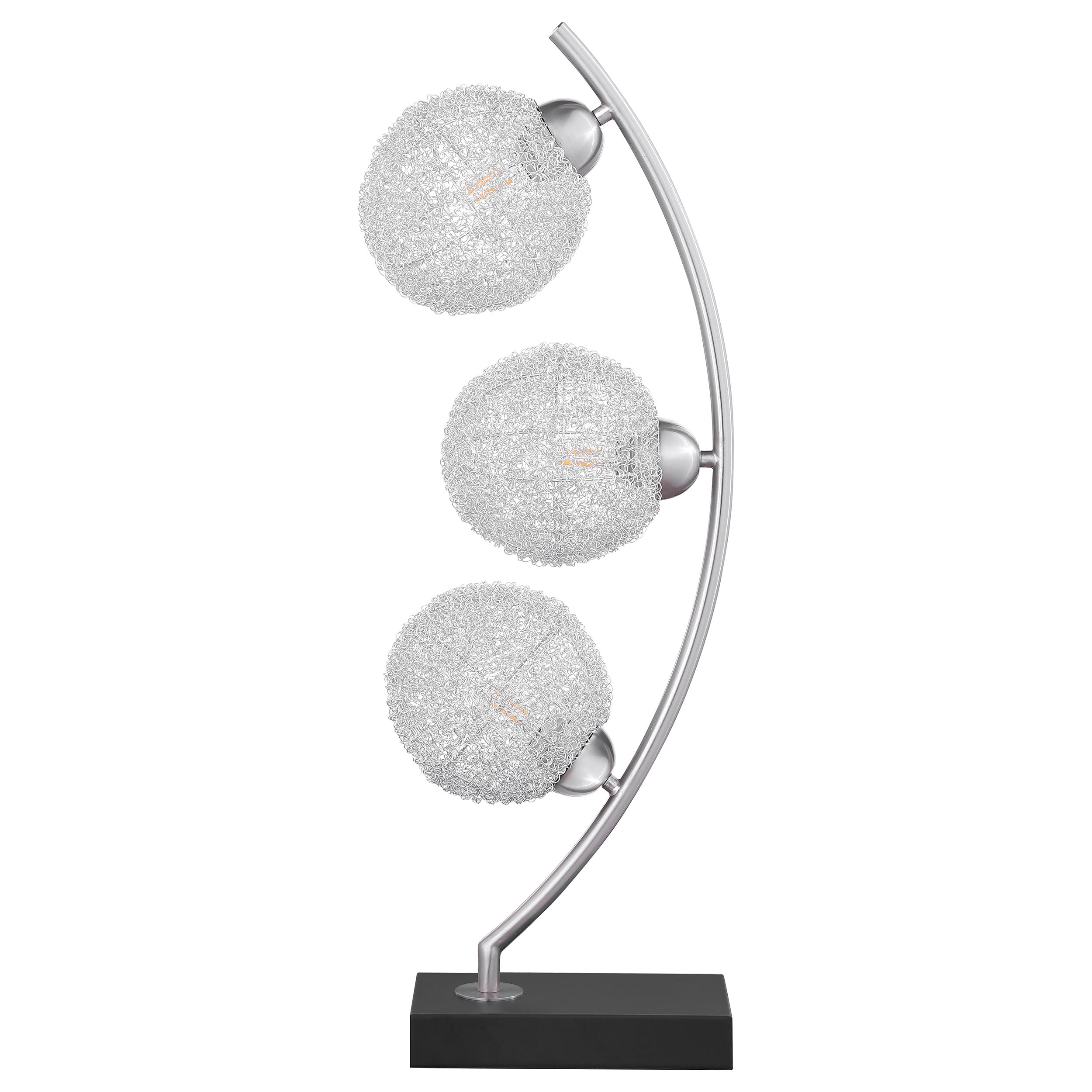 Claudia 30-inch Woven Spherical Metal Table Lamp Black — view 5