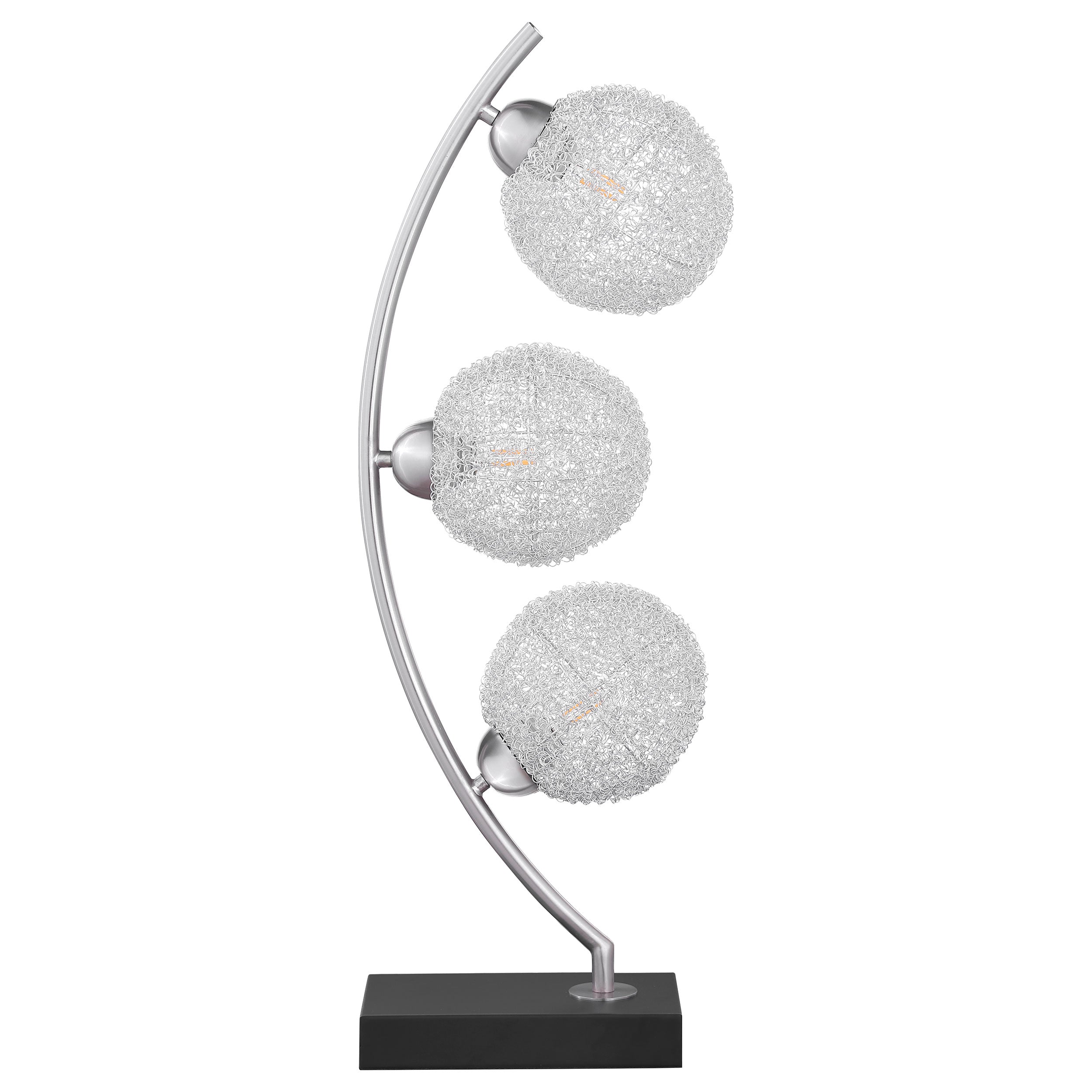 Claudia 30-inch Woven Spherical Metal Table Lamp Black — view 7