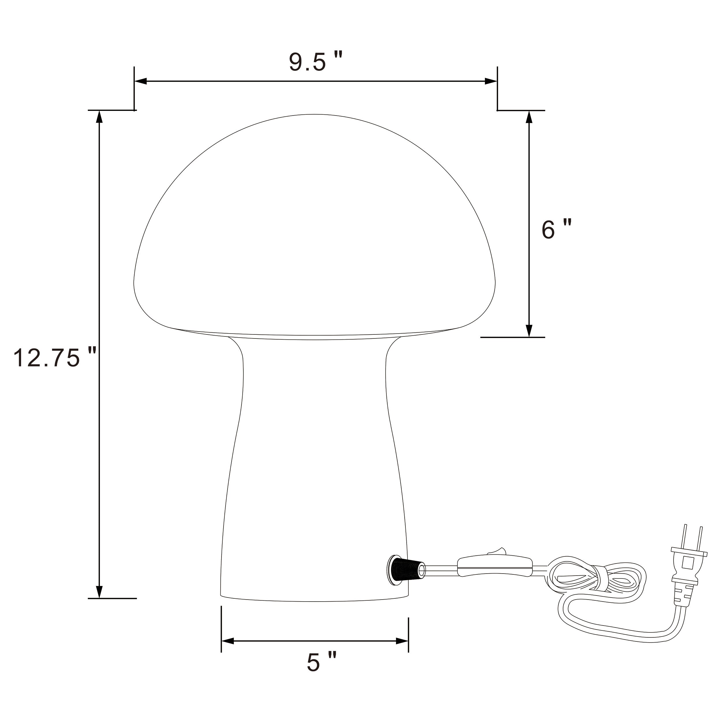 Kanaby Mushroom Shaped Glass Bedside Table Lamp White — view 4