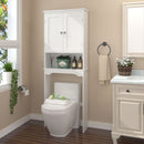 Over The Toilet Storage Cabinet, Bathroom Space Saver With Adjustable Shelf - White