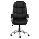 Upholstered Office Chair, Adjustable Height Swivel Chair - Black