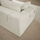 Modern Chenille Upholstered Sectional Sofa Couch Set With 6 Pillows,Free Combination