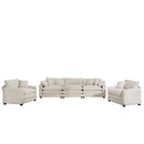 Elegant Corduroy Oversized Sectional Sofa Set With Deep Seats And Flexible Layout
