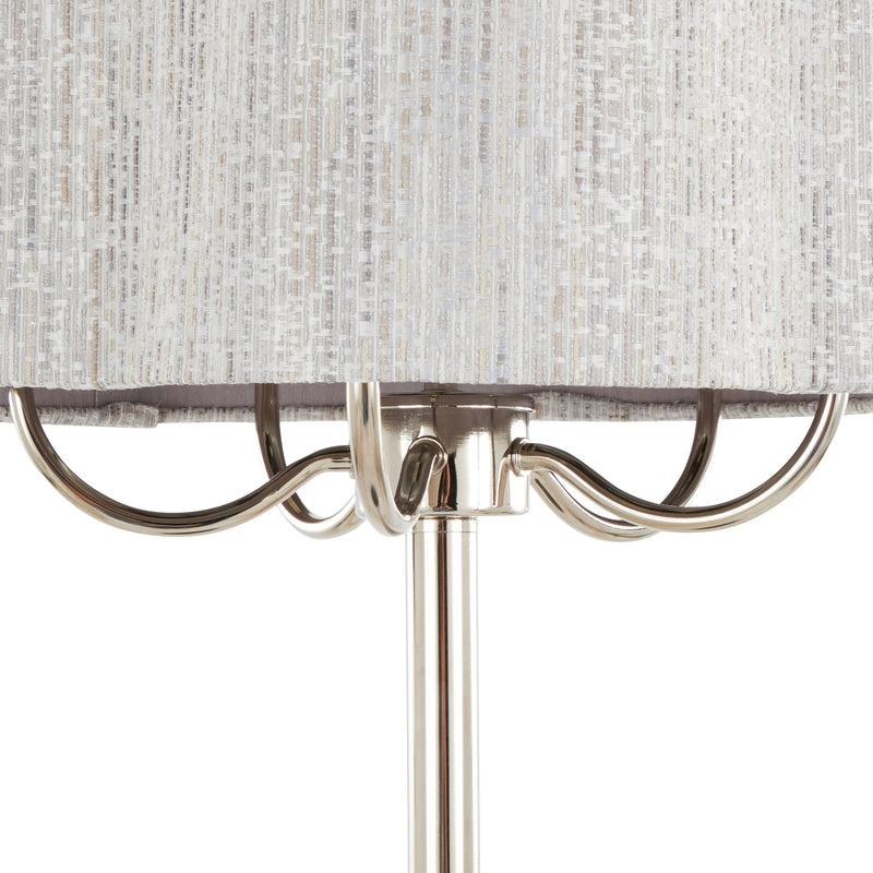 Lily - Contemporary Table Lamp - Polished Nickel / Gray