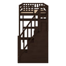 Twin Size Loft Bed with Storage Staircase and Built-in Desk, Espresso (Old SKU:GX000903AAP)