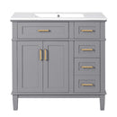 Modern Bathroom Vanity With Ceramic Sink, Soft Close Storage Cabinet