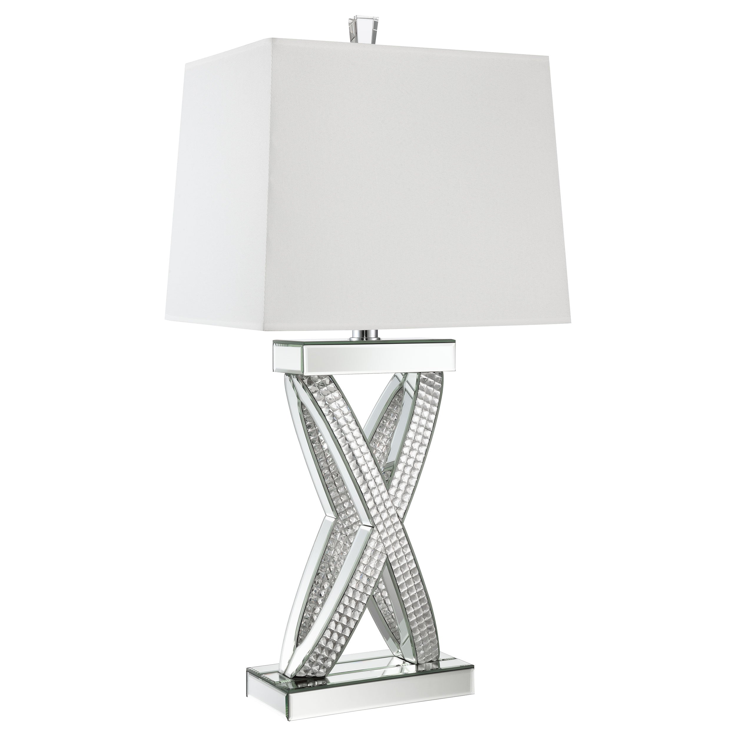 Dominick 31-inch Tapered Mirrored Acrylic Table Lamp Silver — view 1