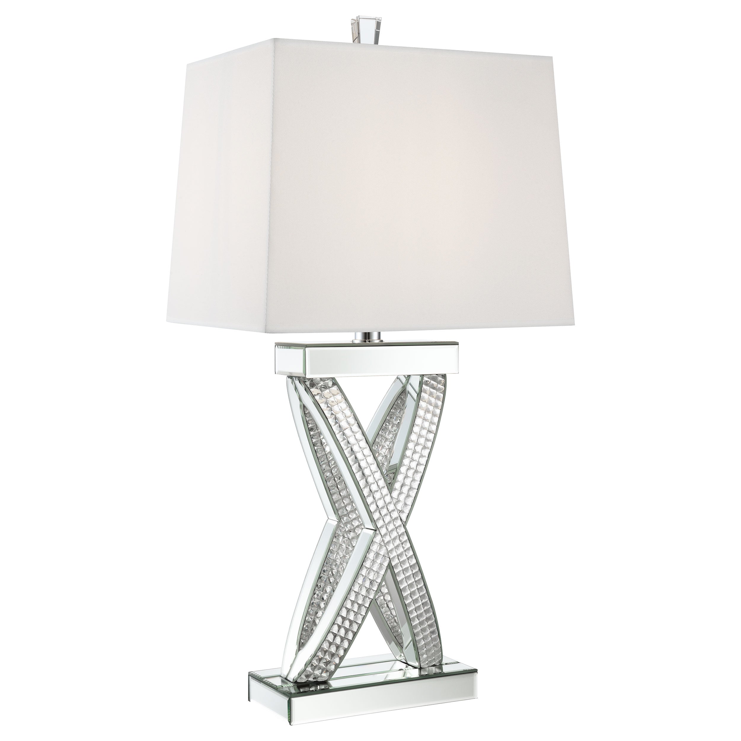 Dominick 31-inch Tapered Mirrored Acrylic Table Lamp Silver — view 3