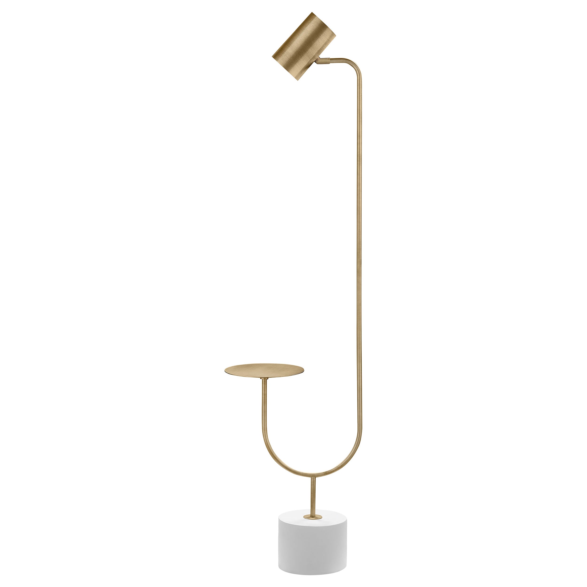 Jodie 55-inch Adjustable Floor Lamp Side Table Antique Brass — view 6
