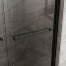 Matte Black Double Sliding Glass Shower Door With Aluminum Frame And SGCC Clear Tempered Glass - Black